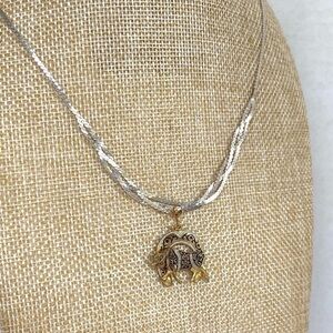 Sterling Silver Braided Western Necklace Horseshoe